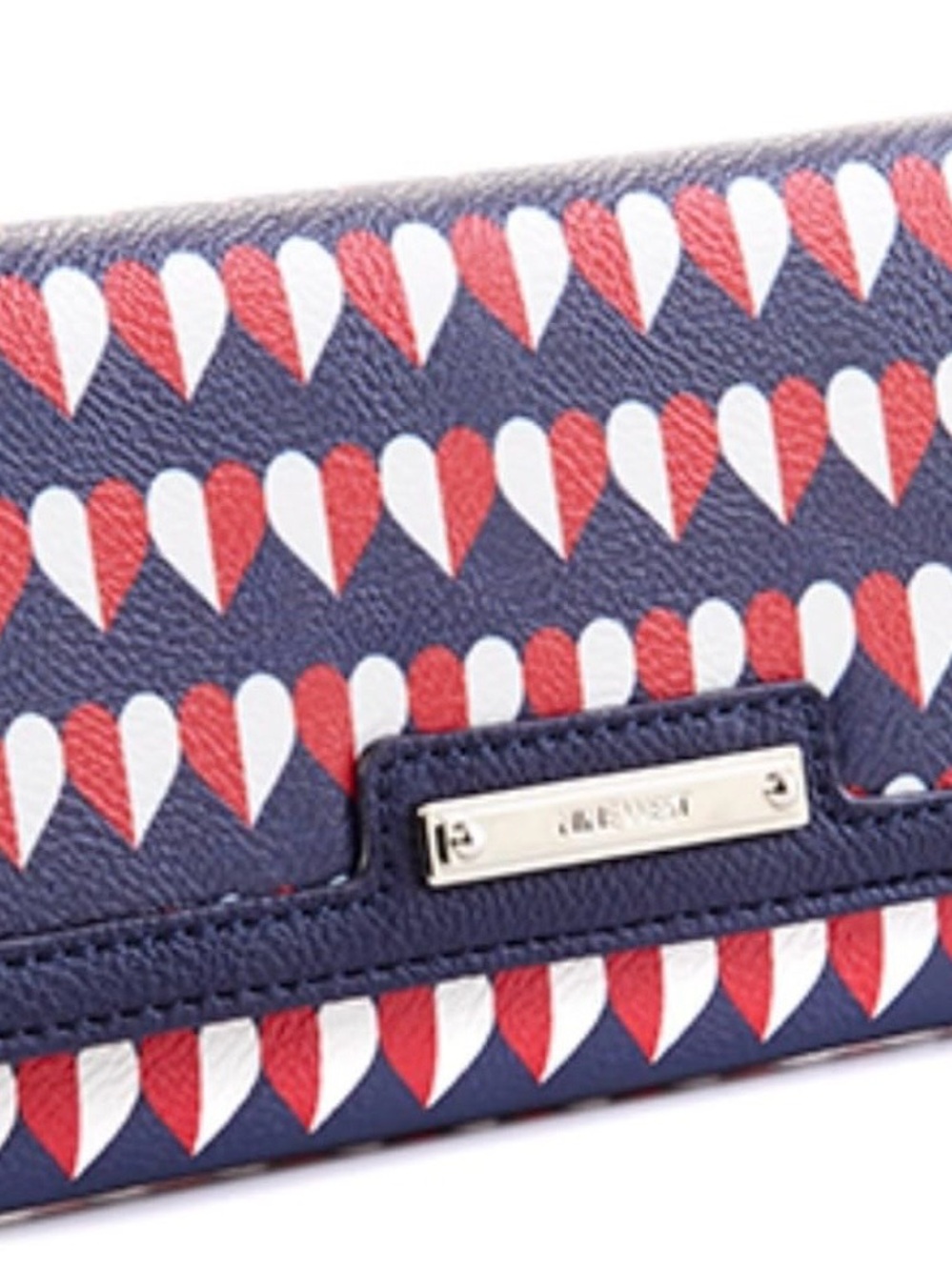 Nine West Navy Wallet with Red and White Heart Pattern